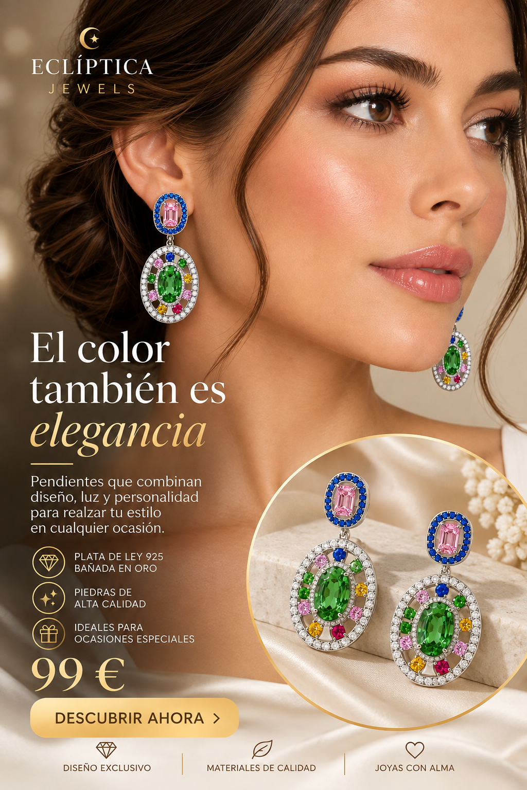 Pendientes Arcoíris Imperial – Explosión de Color