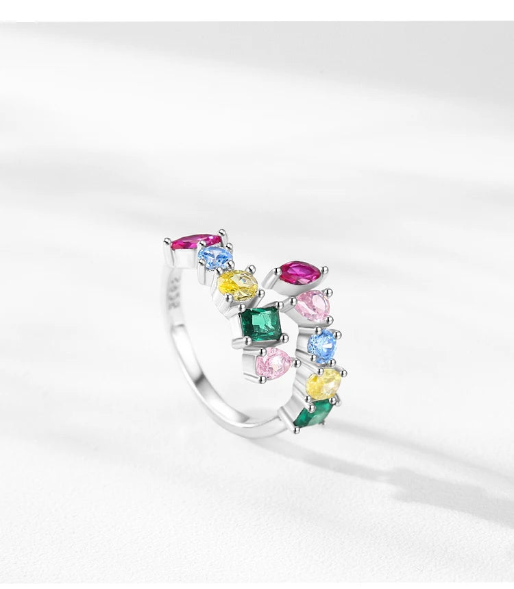 Anillo Arcoiris de Luz - Piedras multicolor